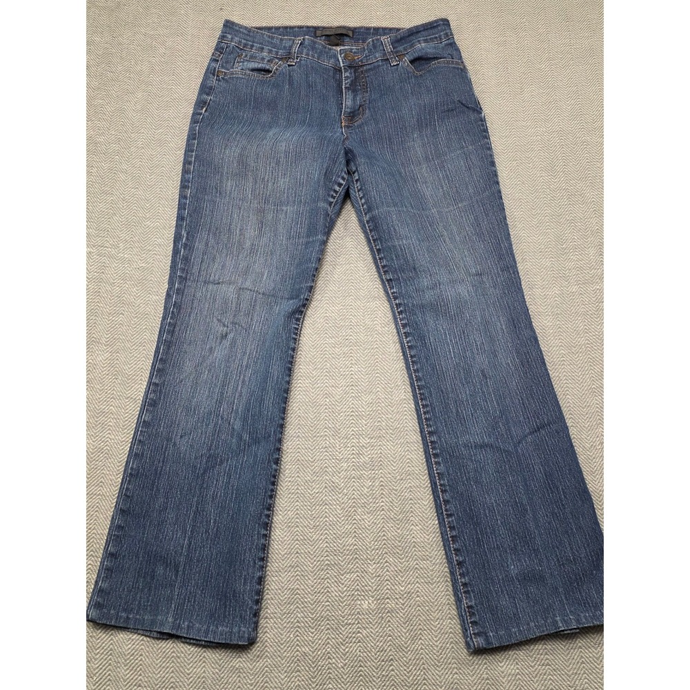 Nine West Jeans Womens 10 Dark Wash Bootcut Denim Blue‎ Pants Mid Rise Stretch